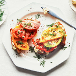 Tomato Toast With Blue Cheese Butter