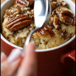 Sugar-free Maple Pecan Cottage Cheese Mug Cake