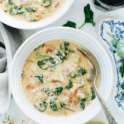 Creamy Potato, Spinach And Sun-dried Tomato Soup