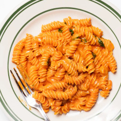 Pasta Alla Vodka With Basil And Parmesan