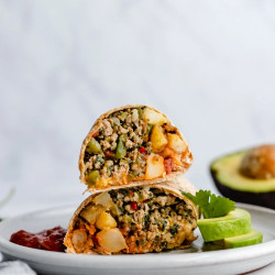Freezer Friendly Green Chile Chicken Burritos