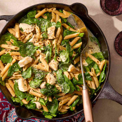 Chicken &amp; Spinach Skillet Pasta With Lemon &amp; Parmesan