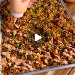 Crispy Honey Garlic Chicken Fried Rice