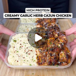 High Protein Creamy Garlic Herb Cajun Chicken