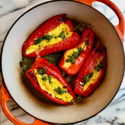 Creamed Corn Stuffed Peppers