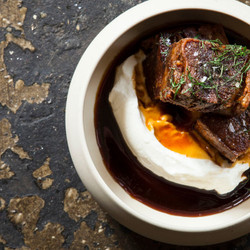 Crispy Pomegranate-glazed Lamb Breast With Yoghurt