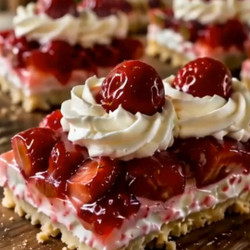 Strawberry Cream Shortbread Bars