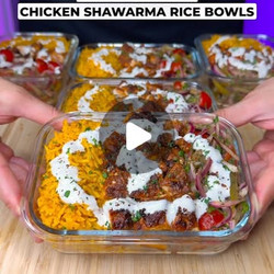 High Protein Chicken Shawarma Rice Bowls