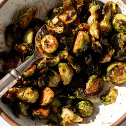 Balsamic Sriracha Glazed Brussels Sprouts