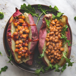 Savory Stuffed Japanese Sweet Potatoes