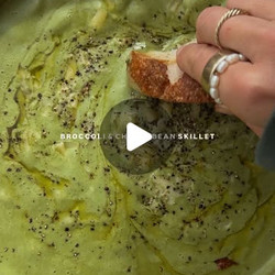 Creamy Broccoli &amp; Cheddar Butter Bean Skillet
