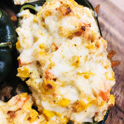 Cheesy Crab And Corn Stuffed Poblanos