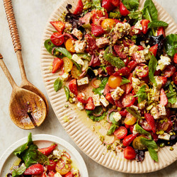 Tomato, Strawberry And Sumac-marinated Feta Salad