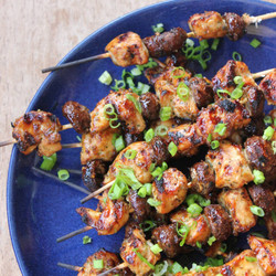 Asian Chicken And Mushroom Skewers With Hoisin Glaze
