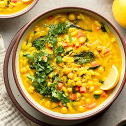 Golden Orzo Soup With Chickpeas