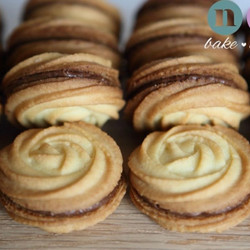 Salted Chocolate Praline Viennese Whirls