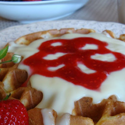Waffles With Vanilla Custard