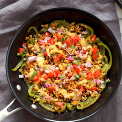 Bell Pepper Nachos With Cauliflower Taco "meat"