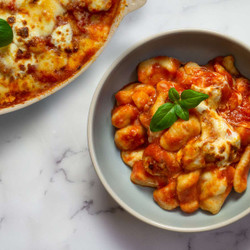 Gnocchi alla Sorrentina (Baked Gnocchi with Tomato and Mozzarella)