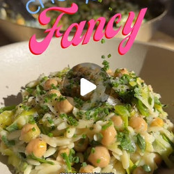 Leek Arugula Chickpea Orzo