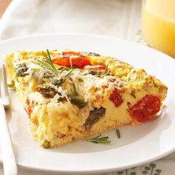 Roasted Tomato &amp; Asparagus Crustless Quiche