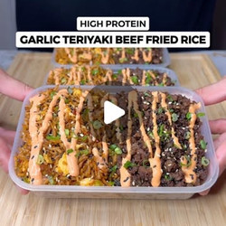 High Protein Garlic Teriyaki Beef Fried Rice