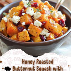 Honey Roasted Butternut Squash With Cranberries And Feta