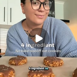 4 Ingredient No Bake Biscoff Oat Cookies