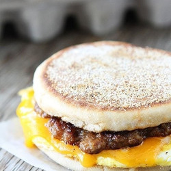 Sausage, Egg, And Cheese Breakfast Sandwich With Maple Butter