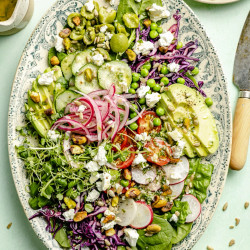 Everything Spring Green Salad With Lemon Basil Vinaigrette
