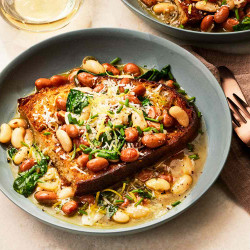 Saucy White Beans And Greens On Toast