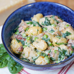 Creamy Bacon Gnocchi With Spinach
