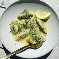 Matzo Dumplings With Rye Butter