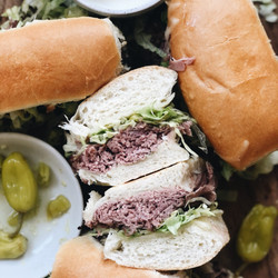 Toasted Roast Beef Sub Sandwiches Au Jus