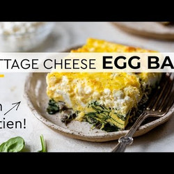 Healthy Cottage Cheese &amp; Spinach Egg Bake
