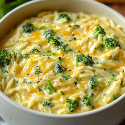 One Pot Broccoli Cheese Orzo