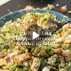 Garlicky Feta Broccoli Chicken Salad