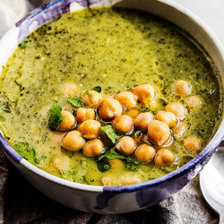Kale Soup With Lime-cilantro Chickpeas