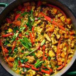 Creamy Coconut Rice With Five Spice Tofu