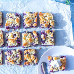 Keto Blueberry Crumble Bars