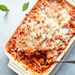 Cheesy Chicken Parmesan Pasta Bake