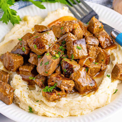 Slow Cooker Garlic Butter Steak Bites