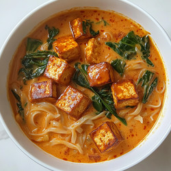 Vegan Red Thai Curry Noodle Soup