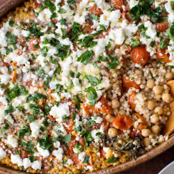 Pearl Couscous With Creamy Feta And Chickpeas
