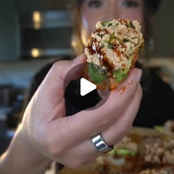 Crispy Rice Sushi Bites With Spicy Salmon