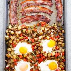 Sheet Pan Classic Breakfast Bake (eggs, Bacon, &amp; Home Fries!)