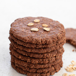 4 Ingredient Healthy Crispy Chocolate Oatmeal Cookies