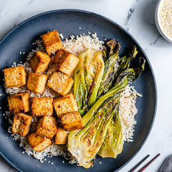 Baked Tofu And Baby Bok Choy