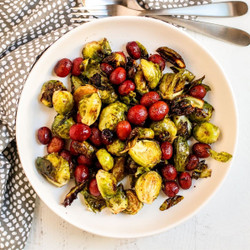 Balsamic Glazed Brussels Sprouts With Grapes