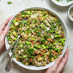 Crunchy Edamame + Quinoa Salad